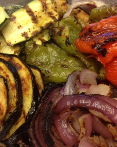 Vegetables after grilling.